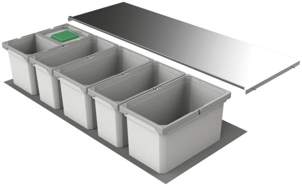 Abfallsorter Cox Box 1T/1200-6 Bio mit sechsfach Trennung für 120 cm Schrankbreite / Abfalleimer / Abfallsammler / Mülleimer
