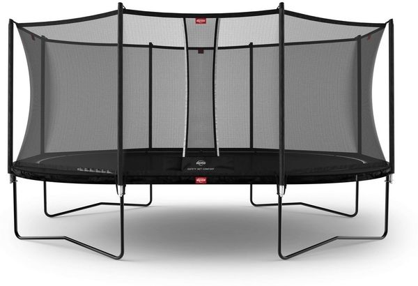BERG Trampolin oval 520x345 cm schwarz mit Sicherheitsnetz Comfort Grand Favorit Regular