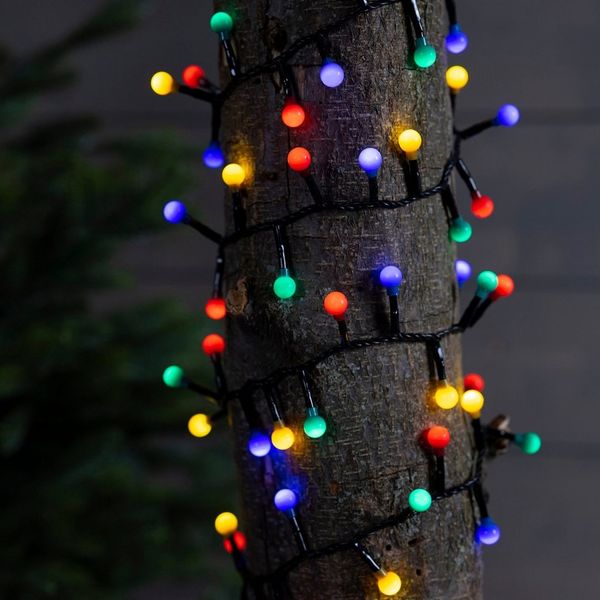 Lumineo LED-Lichterkette Lumineo Lichterkette CHERRY Compact Twinkle 500 LED 11 m Bunt, Indoor/Outdoor, 8 Funktionen, 8h-Timer, + 5 Meter