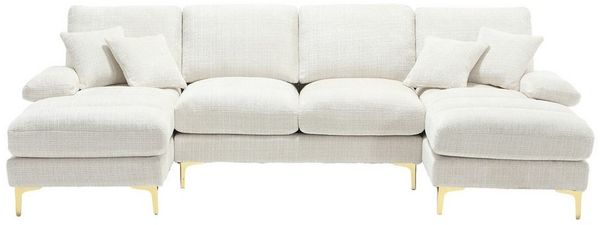 Odikalo Big-Sofa Wohnzimmersofa Bürosofa Sektionssofa Modernes doppelten Liegesitzen
