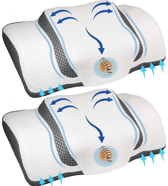 Esun Kopfkissen Memory Foam Kissen, Kopfkissen, Nackenkissen, Seitenschläferkissen, Füllung: Memory foam, Rückenschlafer, Bauchschlafer, Seitenschlafer, Set, Kissen vom OEKO-TEX® und CertiPUR Getestet, Nackenkissen für Erwachsene, Männer, Frauen