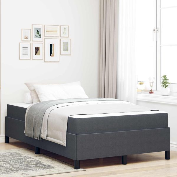 vidaXL Bettrahmen mit Matratze Dunkelgrau 120 x 200 cm Stoff 3399116