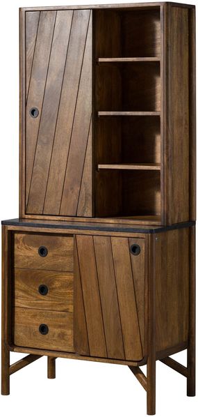 Buffet Mango 80x45x180 braun geölt / dunkler Granit LOS ANGELES #104