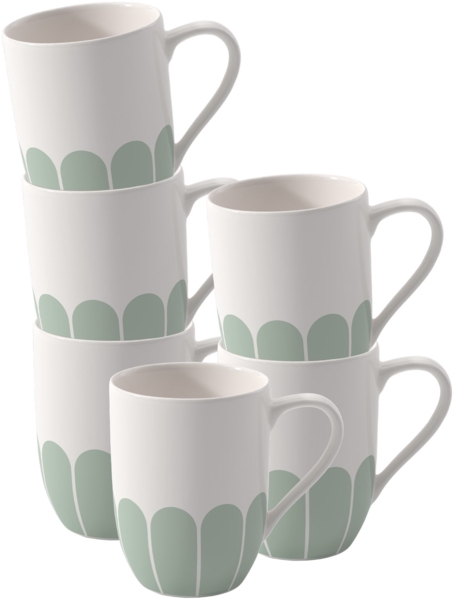 Villeroy & Boch Fleur Vert Henkelbecher 290 ml 6er Set