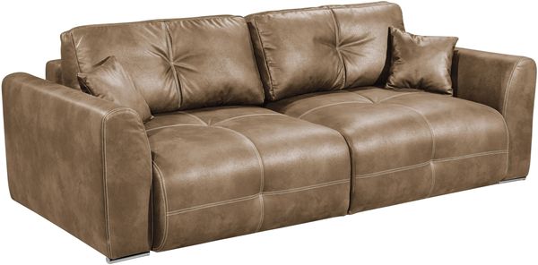 Schlafsofa >DOLAN Lux. 3DL< Liegefläche 160x197cm, light brown - 245x85x155 (BxHxT)