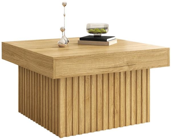 Refined Living Couchtisch Holz Kaffee-Tisch, Beistelltisch, Sofatisch, Wohnzimmertisch (79 cm L x 79 cm B x 46 cm H, 1-St, Platzsparend,Minimalistischer Tisch,Quadratischer Couchtisch), für Wohnzimmer, Esszimmer, Büro, Wohnung, Schlafzimmer,Familien