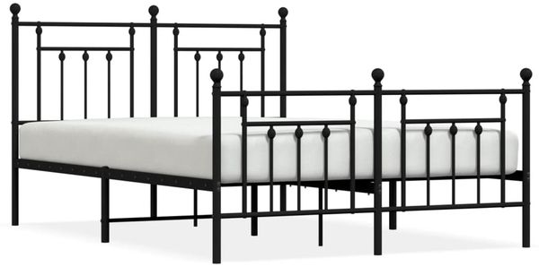 vidaXL Bettgestell mit Kopf- und Fußteil Metall Schwarz 140x200 cm 353556 Bild 2
