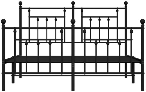 vidaXL Bettgestell mit Kopf- und Fußteil Metall Schwarz 140x200 cm 353556 Bild 6