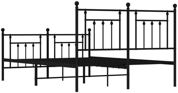 vidaXL Bettgestell mit Kopf- und Fußteil Metall Schwarz 140x200 cm 353556 Bild 8