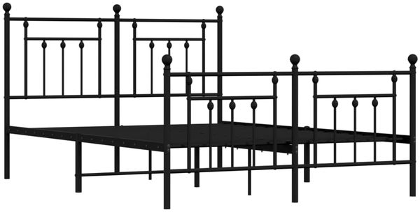 vidaXL Bettgestell mit Kopf- und Fußteil Metall Schwarz 140x200 cm 353556 Bild 3