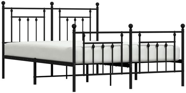 vidaXL Bettgestell mit Kopf- und Fußteil Metall Schwarz 140x200 cm 353556 Bild 5