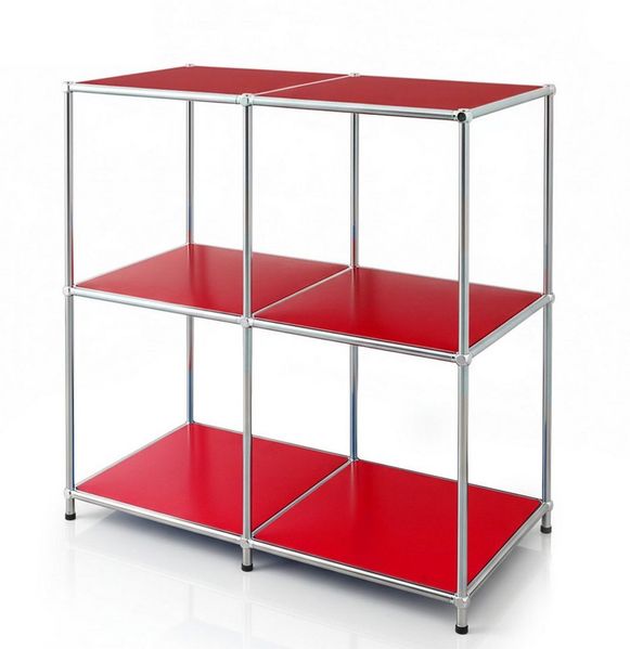 Floordirekt Sideboard Concept Epure MK-027 Metallregal, B78 × T40 × H82 cm, diverse Farben (modular, kratzfeste Pulverbeschichtung), offenes Ablageregal mit verchromtem Metallgestell, Design Regal