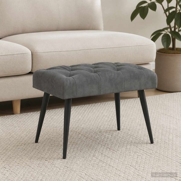 vidaXL Bank mit Knopfheftung Dunkelgrau 60 x 40 x 45 cm Samt 42038544