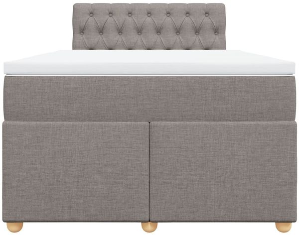 vidaXL Boxspringbett mit Matratze Taupe 120x200 cm Stoff 3288958 Bild 6