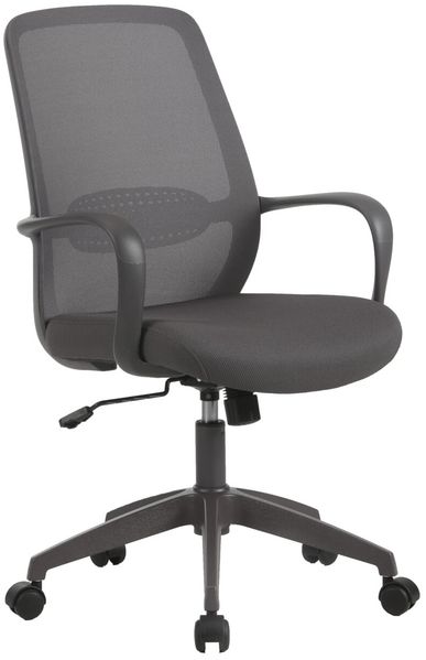 XORA 'CALVIN' Drehstuhl mit Netzrücken, Stoff grau, 58 x 105.5 x 59 cm, höhenverstellbar und bis 140 kg belastbar