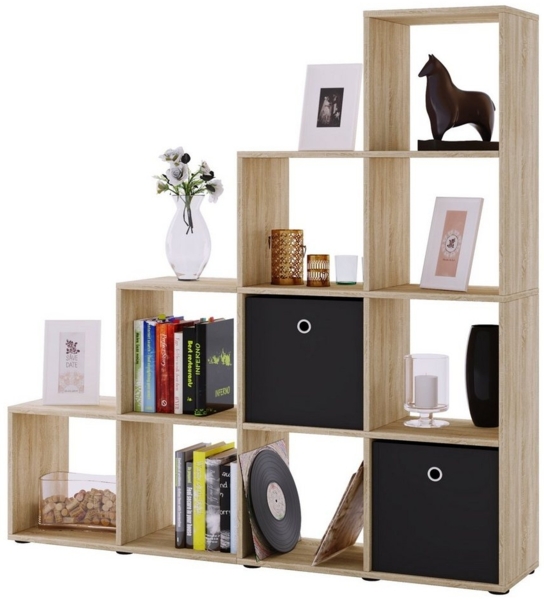 VCM Standregal Napoli 912411 Sonoma-Eiche (Sägerau) H. 139 x B. 143 x T. 29 cm