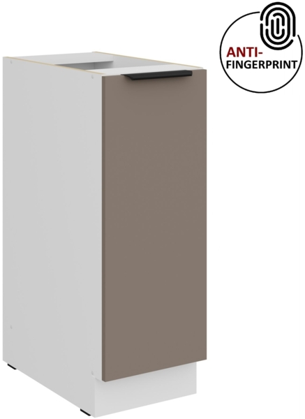 Küchen Unterschrank Schrankauszug 30 cm Küche ARIA Sandgrau ultra matt + Weiss matt, hochwertige Fronten mit Anti Fingerprint Beschichtung Küchenzeile Küchenblock