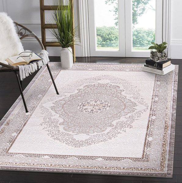 Carpetilla Designteppich Designer Wohnzimmer Carpetilla Versay Orientalisch Vizon/Vizon, Höhe: 13 mm, Kurzflor