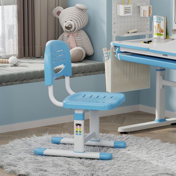 Höhenverstellbarer Kinderstuhl Sauda 75x36x46 cm Himmelblau/Weiß [en. casa]