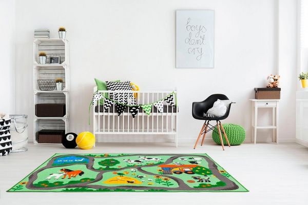 Andiamo Kinderteppich Farmstead, rechteckig, Höhe: 5 mm, Spiel- und Straßenteppich, Motiv Bauernhof, Kinderzimmer