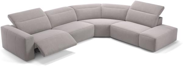 Sofanella Wohnlandschaft LENOLA Stoffgarnitur Sofalandschaft Ecksofa in Hellgrau S: 302 Breite x 109 Tiefe