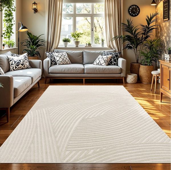 TT Home Teppich Diele, Esszimmer, Flur, Küche, Wohnzimmer, Außenbereich, Rund, Höhe: 10 mm, In-& Outdoorteppich Wetterfest Balkon Schlafzimmer Boho Skandi Motiv U