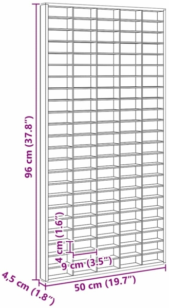 vidaXL Präsentationsbox Braun 50 x 4,5 x 96 cm Holzwerkstoff 42015614 Bild 10