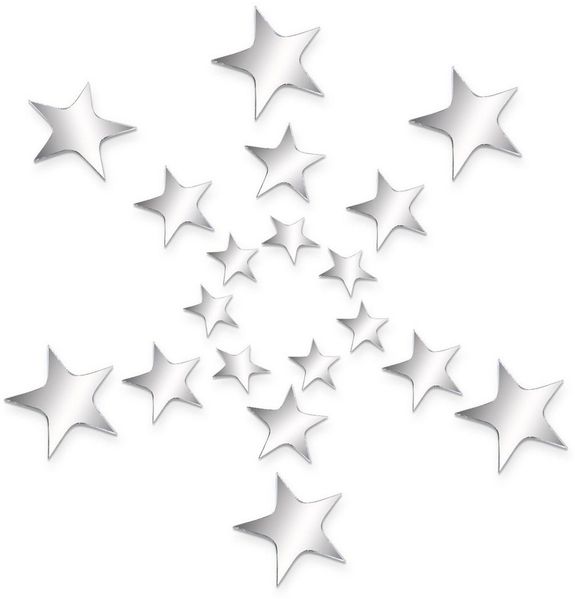 FOUORTUNATE-BEE Wandtattoo 40er Set Silberne Stern Spiegelaufkleber für Wand & Schlafzimmer, Spiegel Sterne Wanddeko für Kinderzimmer, Babyzimmer & Wohnzimmer