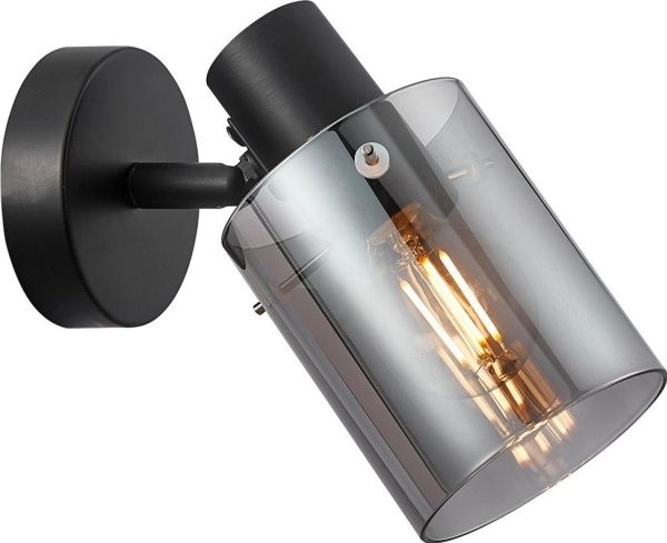 Wandleuchte Italux Italux Sardo SPL-5581-1-BK-SG 1x40W E14 rauch/schwarz