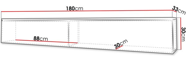 TV-Lowboard Stone 180, mit weißer LED Beleuchtung, Farbe: Matera / Kastanien Breslau Bild 5