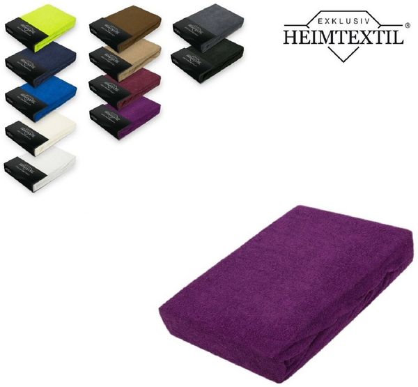 EXKLUSIV HEIMTEXTIL Frottee Spannbettlaken Premium 60 - 70 x 140 cm Lila 80% Baumwolle 20% Polyester Öko - Tex Zertifiziert Bed-Sheet Bettlaken Spannbetttuch