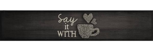 vidaXL Küchenteppich Waschbar Tasse Schwarz 60x300 cm Samt 4005595