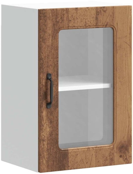 vidaXL Küchen-Hängeschrank mit Glastür Kalmar Altholz-Optik Holzwerkstoff 853535