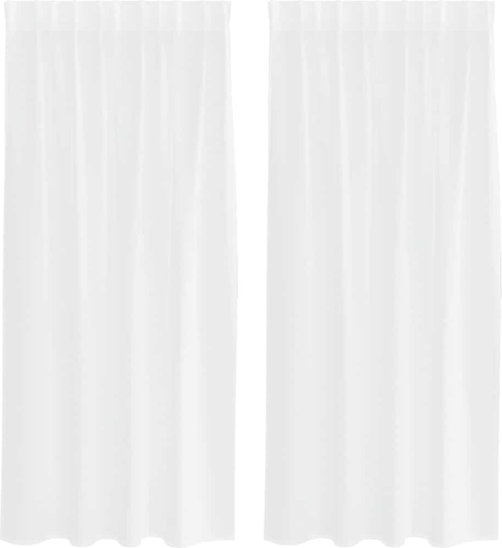 vidaXL Voile-Vorhang mit Vorhängen 2 pcs Weiß 175 x 140 cm Polyester 4108008