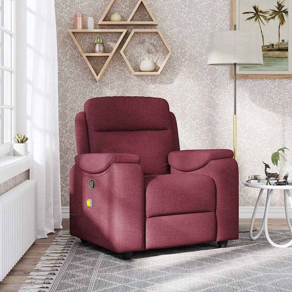 vidaXL Massagesessel Weinrot Stoff 4015693