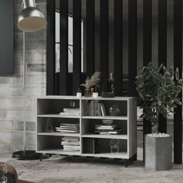 vidaXL Sideboard Betongrau 103,5 x 35 x 70 cm Spanplatte, Füße schwarz