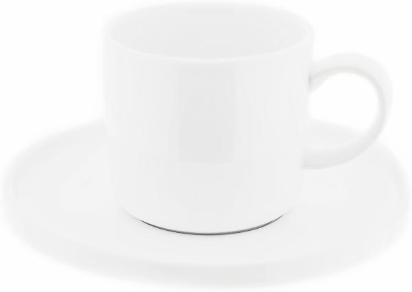 Almina 12 Teiliges Kaffeetassen-Set aus Porzellan Weiß rund Kaffeeservice 200 ml