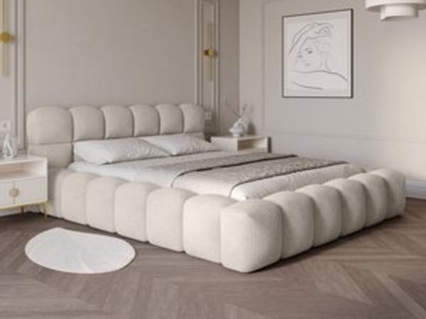 wonello Polsterbett Mira 1 (das Original), Bett mit Bettkasten und Lattenrost – eleganter Boucle-Stoff Bild 6