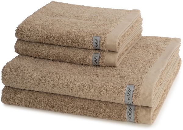 Ross Sinfonie 4 tlg. Frottier-Set - 2 X Handtuch (50 X 100cm) und 2 X Duschtuch (70 X 140cm) - 500 g/m2 - Walnuss