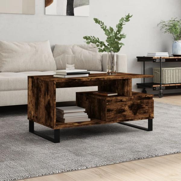 vidaXL Couchtisch Räuchereiche 90x49x45 cm Holzwerkstoff 831033