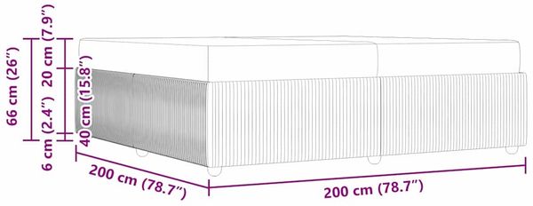 vidaXL Bettrahmen mit Matratze Schwarz 200 x 200 cm Stoff 3398440 Bild 11