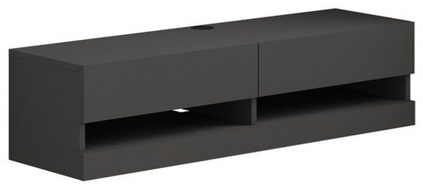 Decortie TV-Schrank MOON TV-Schrank 120 Moderner TV-Ständer Multimedia 120 cm x H 30 cm x T 33,8 cm.