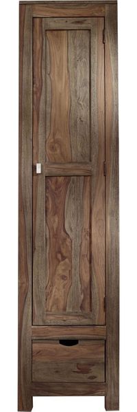 Schrank Sheesham 48x60x200 grau geölt NATURE GREY #98