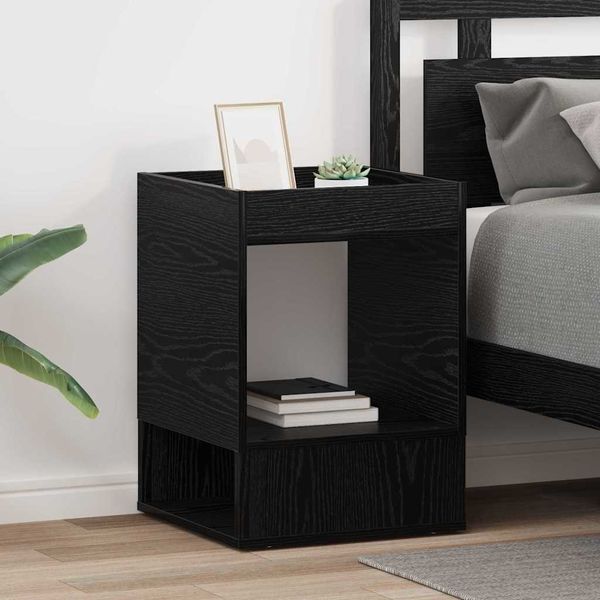 vidaXL Beistelltisch 2 pcs Schwarz Eichen-Optik 40 x 40 x 56 cm 890947