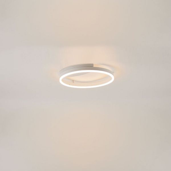 s.luce LED Ring Wandlampe & Deckenleuchte Dimmbar modern rund Weiß Ø 40cm