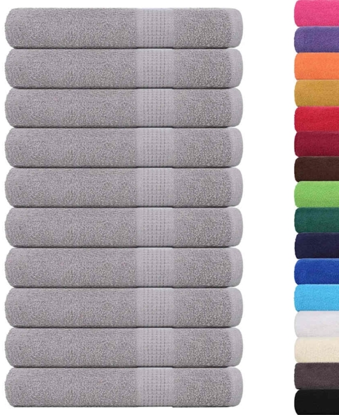 vidaXL Saunatücher 10 Stk. Grau 80x200 cm 360 g/m² 100% Baumwolle 136841