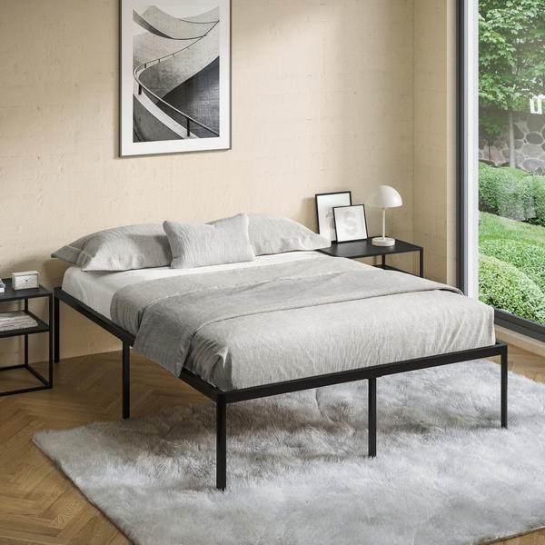 STEELSØN 'Situla' Bett 140x200 cm, Metall, schwarz, Metallbett mit Lattenrost