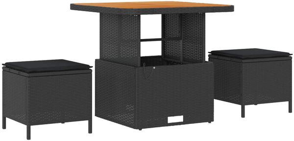 vidaXL Gartensofa-set mit Kissen 13 pcs Schwarz Poly Rattan 3364919 Bild 4