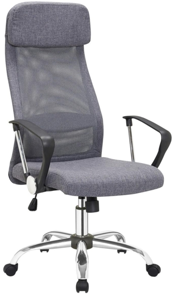 Bürostuhl Chrom, Nylon, Mesh und Leinen Grau