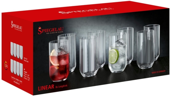 SPIEGELAU Gläser-Set Linear Longdrink Set 8tlg, Kristallglas